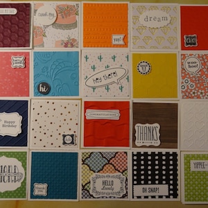 TARJETAS PEQUEÑAS: Mini tarjetas 3x3 / Notas de almuerzo / Notitas / Agradecimiento / Cumpleaños / Mini notas / Boda / Interior en blanco / Juegos con sobres - Diseño personalizado