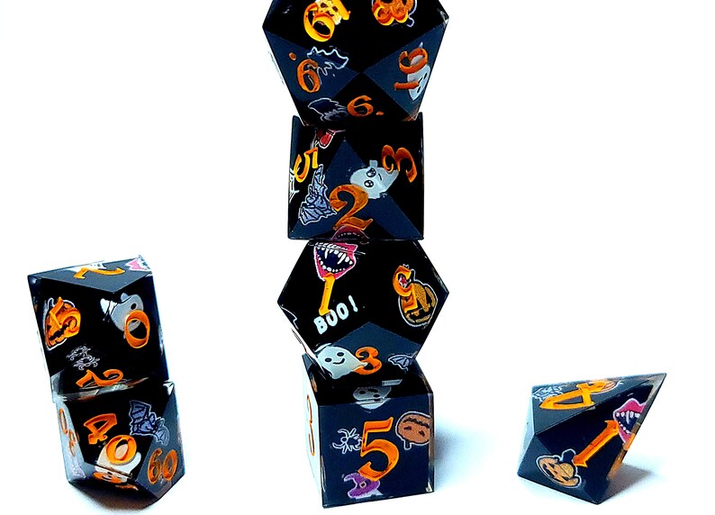 Monster Mash Halloween Dice, Spooky Dice for Role Playing Games, Sharp