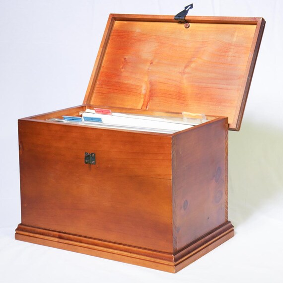 File Box Wooden Lockable Hinged Lid Hang Files and Etsy
