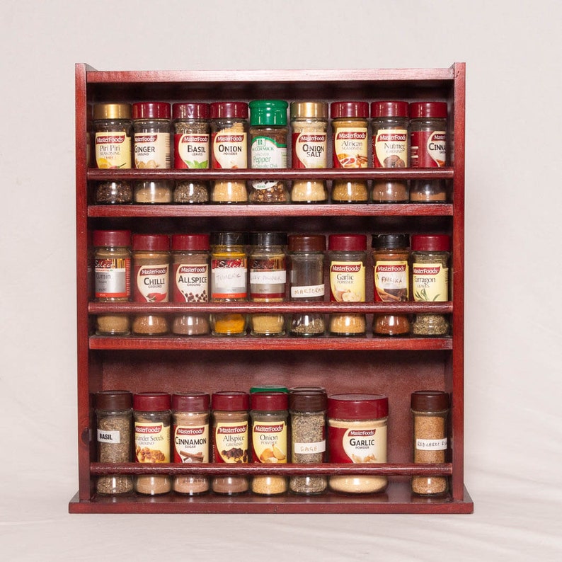 Spice Rack Wooden Closed Top 3 Tiers Timber Dowel 54 Etsy