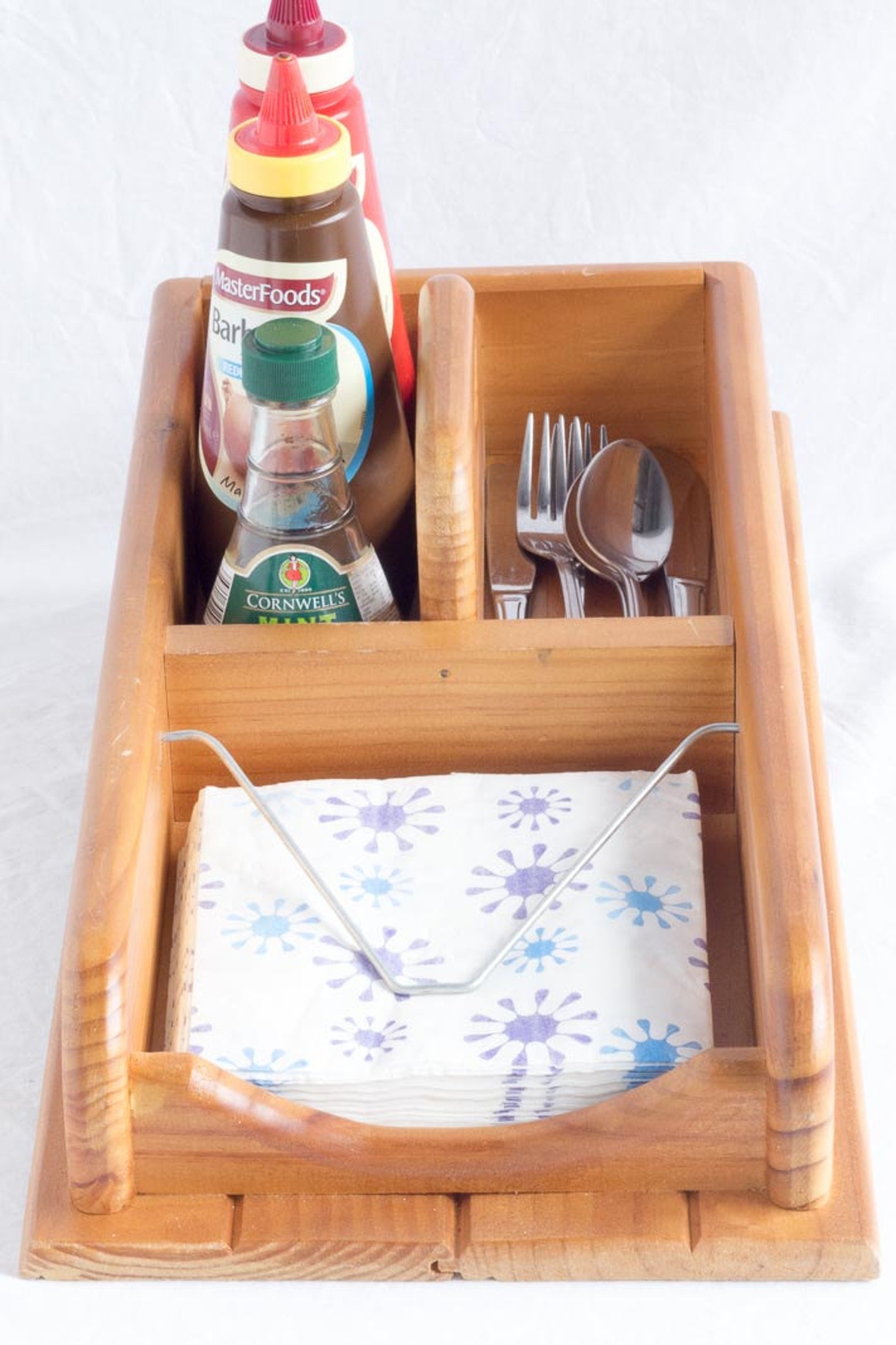Silverware Caddy and Cocktail Napkin Holder Wooden 3 Etsy