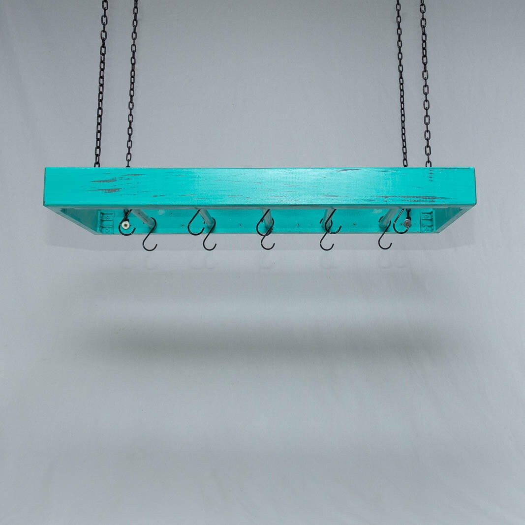 Hanging Pot Rack Wooden Ceiling Mounted Rectangular Etsy