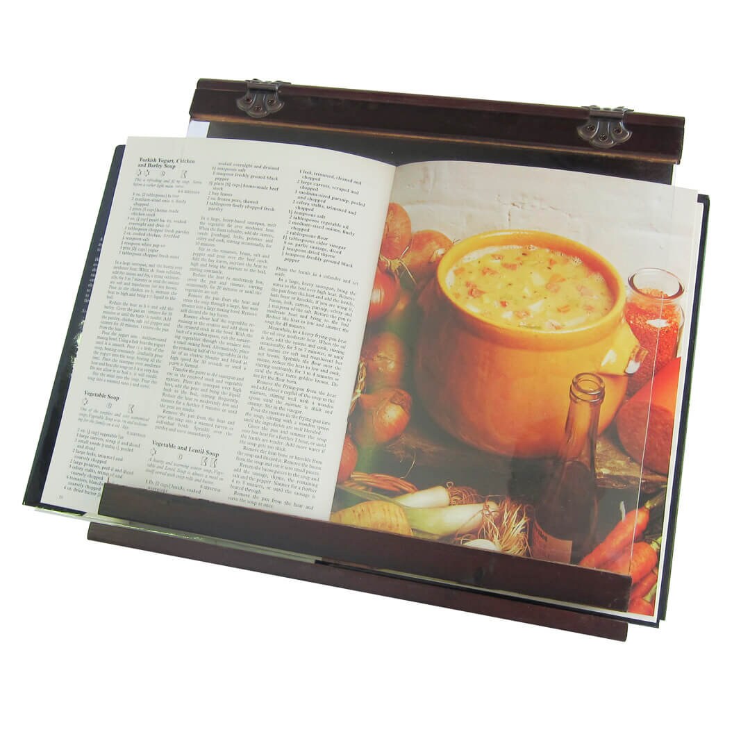 Cookbook Holder Wooden Acrylic Splatter Guard 4 Viewing Etsy