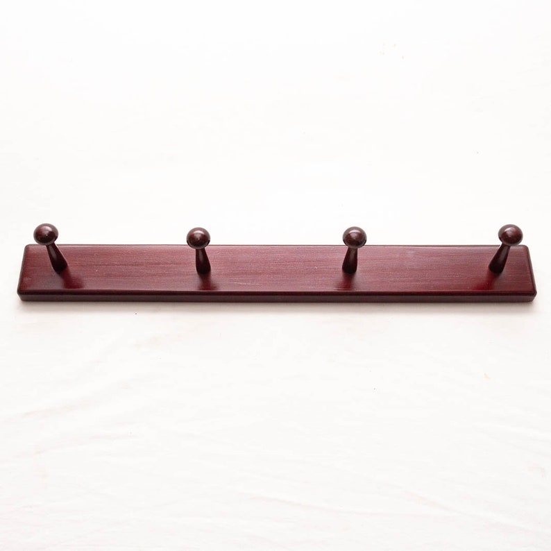 Coat Rack Wooden 4 Pegs Wall Mount Etsy