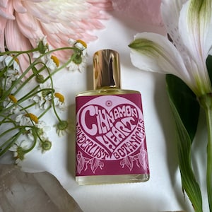 Cinnamon Heart Perfume, Sandalwood Aromatherapy Roll On, Eco Friendly