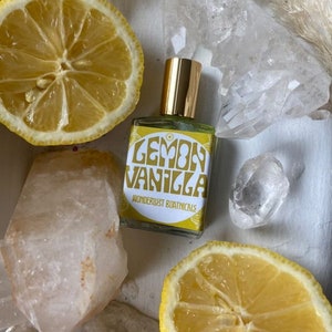 Lemon vanilla perfume, aromatherapy roller, essential oil blends, best vanilla perfume, summer gift vibes, natural sweet roll on perfume