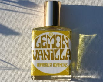 Citroen-vanille-aromatherapie-parfumroller: etherische oliën van zoete citrus