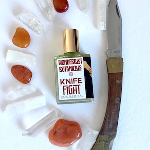 Knife Fight aromatherapy Cologne for men, Dangerous and exotic. all natural essential oil blend of orange and cinnamon, gift, unisex scent
