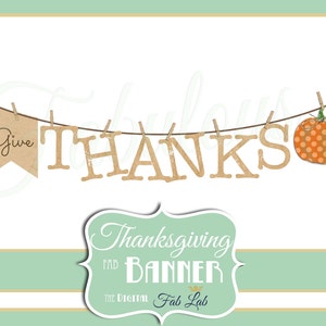 Thanksgiving clipart - Give Thanks Banner - Digital Clipart