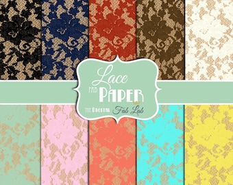 Shabby Chic, Lace Digital Paper, Scrapbook,12x12, Digital Paper Pack, Instant Download