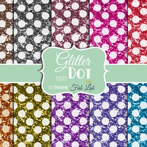 Multi-colored, Glitter, Polka Dots, Sparkling, Digital Paper, 12x12, Scrapbook, Instand Download