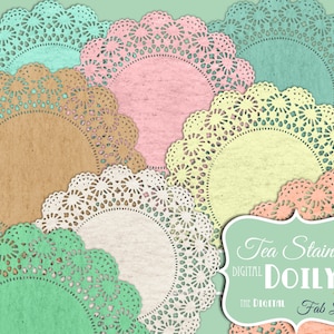 Shabby Chic, Digital,Tea stained doily, Elements, Embellishments, Digital Clipart, Scrapbook, PNG