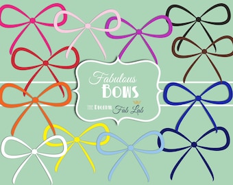 Multi-color Bows, Shabby Chic, Elements, Embellishments, Scrapbook, Digital Clipart