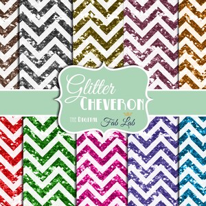 Multi-colored Chevrons, Glitter, Sparkling, Digital, 12x12, Paper Pack, Instant Download