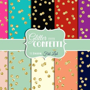 Gold Confetti Paper, Sparkling,Glitter, Digital Paper, 12x12, Scrapbook, Instand Download