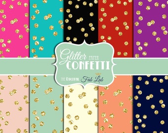 Gold Confetti Paper, Sparkling,Glitter, Digital Paper, 12x12, Scrapbook, Instand Download