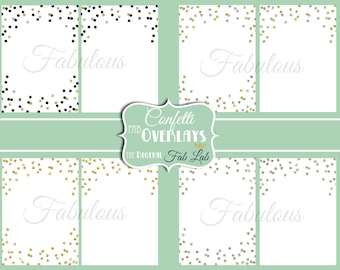 Glitter Confetti Overlay, Gold, Silver, Black, Glitter, Digital Paper, 5x7, Scrapbook, Instand Download