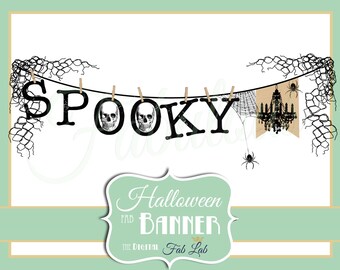 Halloween Clipart - gruselige Banner - digitale Clipart