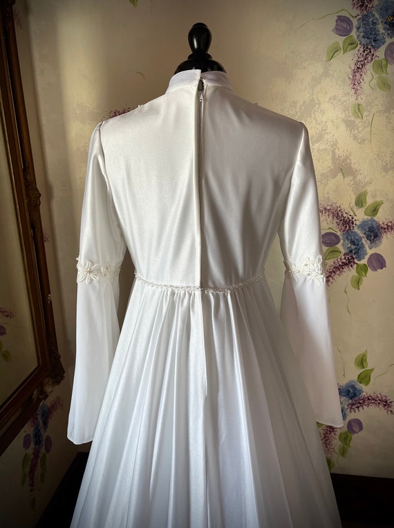 1970s bell sleeve wedding dress - image 4