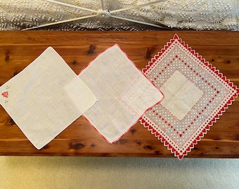 Red and pink hankie collection