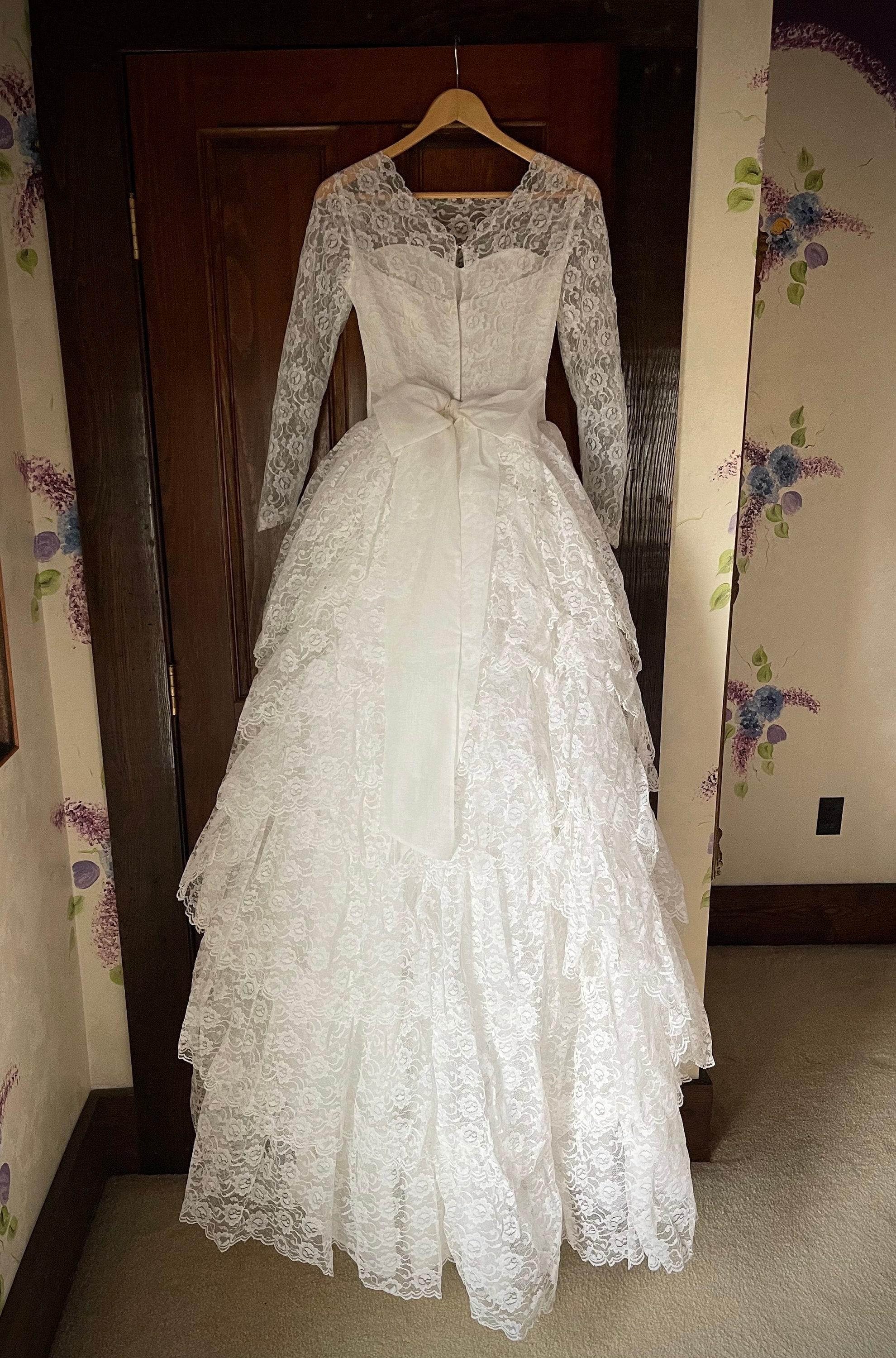 1960s lace wedding gown