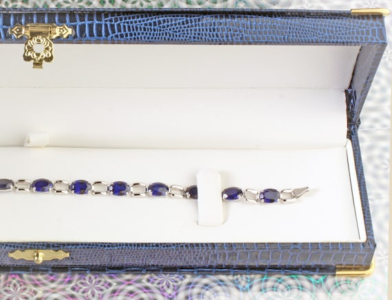 Girls Chatham Created Blue Sapphire September Birthstone Rhodium-Plated 14k White Gold Pendant Necklace 14