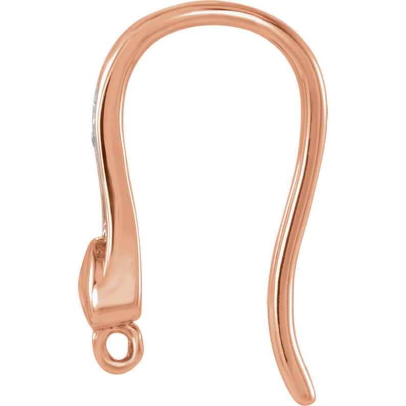 not as a pair 14kt Rose Gold 15 CTW Diamond Accented Preset French Ear Wire with Ring Finding is being sold individually