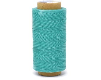 Blue Polyester Waxed Flat Cord Thread; Leather Sewing Stitching Craft Beading Repair Jewelry Cord; 250m Spool; 0.8mm
