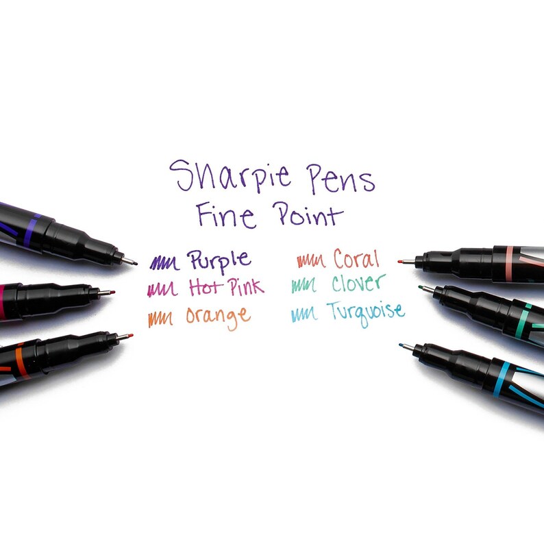 6 Writing Calligraphy Sharpie Fine Point Tip Pen Stylo 6 Etsy