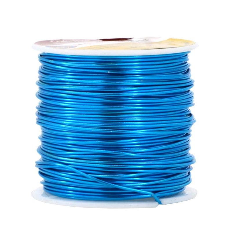 Floral Wire Weaving; 100ft Sculpting Beading Bondi Blue Color Aluminum Craft Wire 18 Gauge; Anodized; Jewelry Making