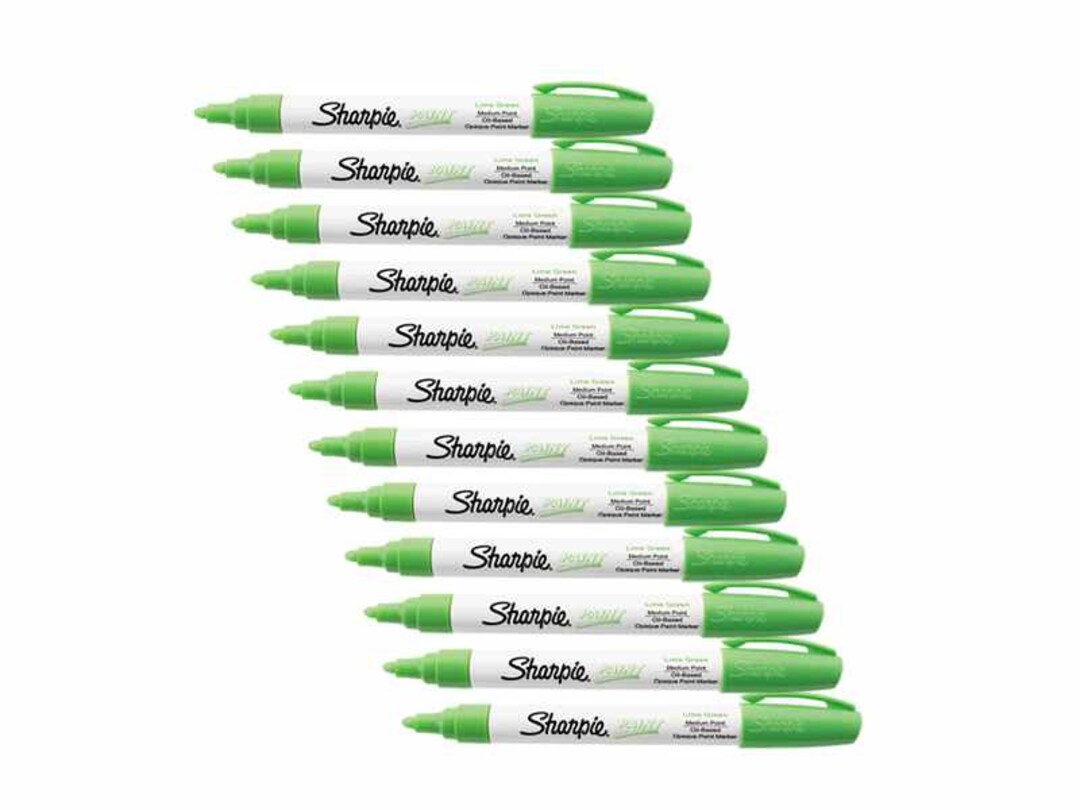 12 Lime Green Sharpie Paint Markers Oil-based Permanent - Etsy