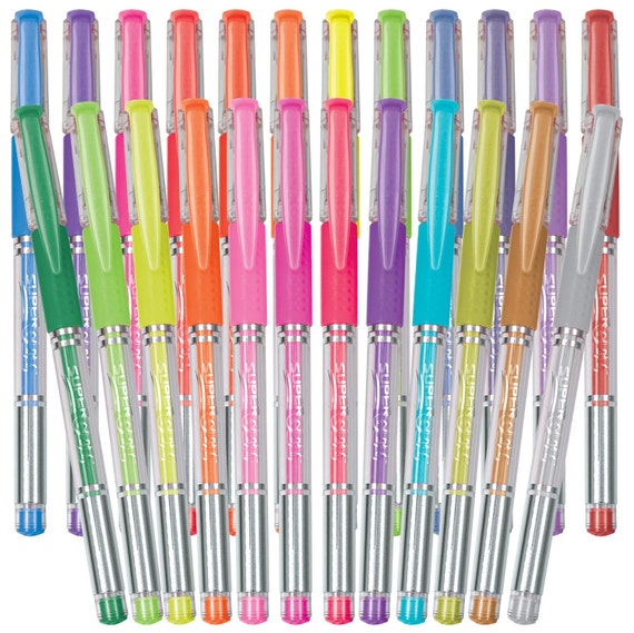 20 Retractable Colored Gel Pens Adult Coloring Books, Drawing