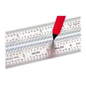 12 Inch Precision Marking Rule with Marking Holes and Slots; Engraved Stainless Steel; Incra RULE12