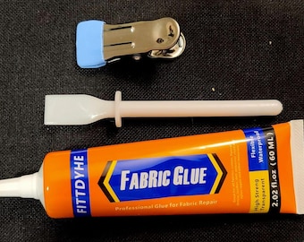 Colla per tessuti, adesivo permanente, supercolla trasparente lavabile per indumenti; toppe, riparazioni, strass, applicazioni e altro ancora