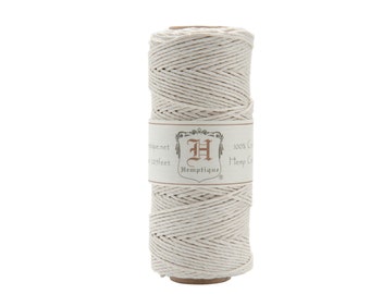 White Hemp Cord 1mm thick, 205 Feet Long Hemp Cord Spool, 20-Pound