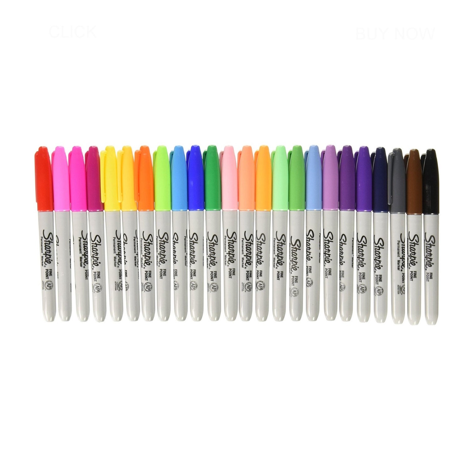 Assorted Colors Fine Tip Permanent Markers w/ Pocket Clip (8/Pack) 24 Pack