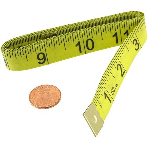 Yellow Soft Tape Measure – 60 Inch / 5 Ft – Flexible Sewing Tailor Ruler (cm & Inch)