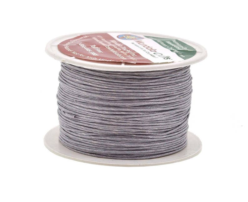 Traffic Gray Waxed Cotton Cord, Thread 12 Ply, 1mm, 100M Beading, Macramé, Jewelry, Leather, Book Binding Waxed Cotton Thread, Cord image 1