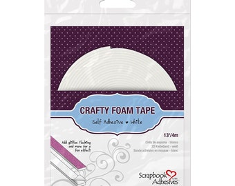 White Foam Craft Double-Sided Tape, 1/2" (12.7mm) x 13 Feet (4 Meters) Decorations, Gift Wrapping Scrapbooking Card Making Photo-Safe