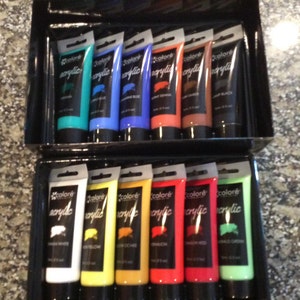 Acrylic Paint Set; 12 Tubes Acrylic Paint Art Set; Extra Large 22 ml Tubes; For Painting Canvas, Wood, Clay, Fabric, Nail Art, Ceramic, etc