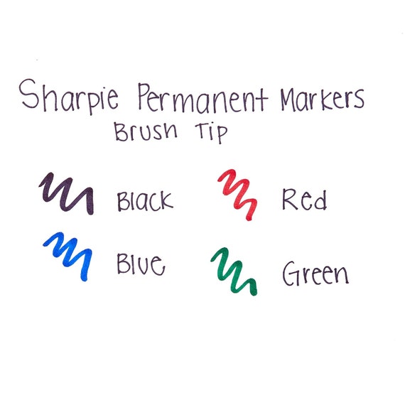 Color Sharpie Brush Tip Markers 4 Colors Red, Green, Blue, Black Brush Tip  Markers Illustration, Drawing, Blending, Shading, Rendering Arts 