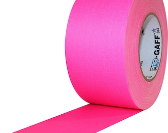 Fluorescent Pink Gaffer Tape; Wide 3inx55yd Heavy Duty Pro Grade Gaffer's Non-Reflective, Waterproof, Multipurpose Tape