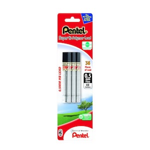 Mechanical Pencil Lead Refills, Automatic Pencil Pencil Lead Refill, Pentel Super Hi-Polymer Lead Refill; 0.5mm Fine, HB, 36 Pieces