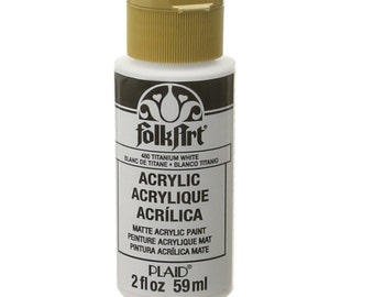 2 uncje białej farby akrylowej w kolorze tytanu, do malowania drewna, terakoty, papieru, płótna, metalu, ceramiki, grubej, o dużej pigmentacji