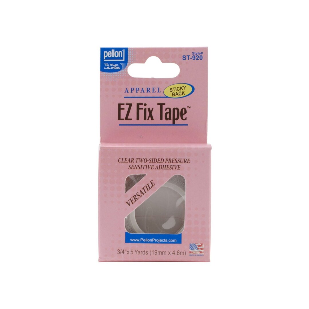 Clear Double Sided Temporary Tape for Hems Ribbons Trims, 3/4 19mm X 15