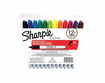 Sharpie Coloring Markers, 12 Colors; Fine Point; Adult Book Coloring, Illustration, Drawing, Blending, Shading, Rendering, Arts, Crafts