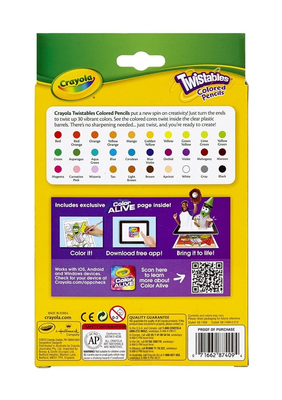 Crayola Twistables Colored Pencil Set, 30 Colors