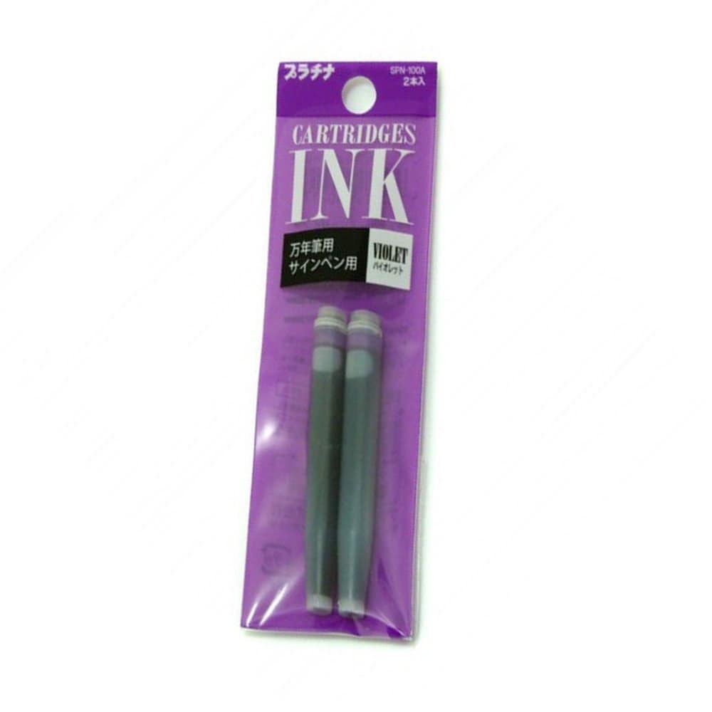 2 recharges d'encre violette pour stylos plume preppy Platinum, cartouches de recharge d'encre pour stylo plume