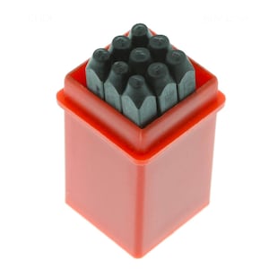 Set di timbri per punzoni in metallo da 1,5 mm, set di timbri con numeri, carattere Arial; punzoni per metallo, legno, plastica e pelle