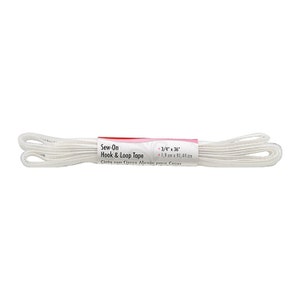 Singer White Sew-On Hook and Loop Tape, 3/4&quot; (1.9cm) by 3 Feet (91cm), High Quality Pressure Sensitive Fastening Tape Hank